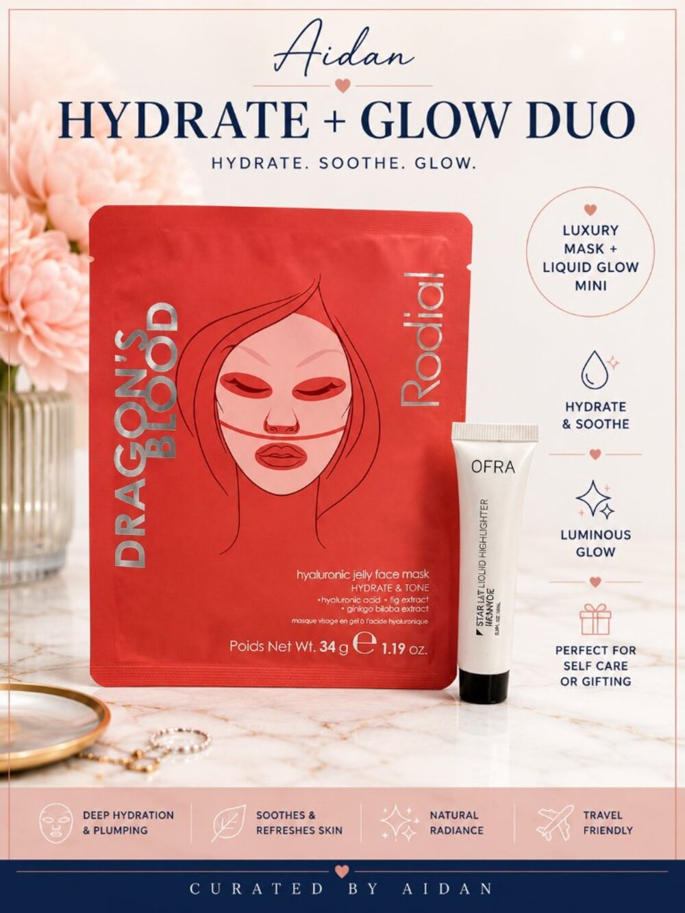 Rodial Dragon's Blood Hyaluronic Jelly Face Mask + OFRA Star Island Liquid Highl